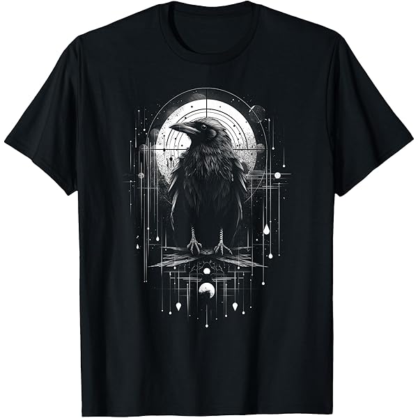 Amazon.com: Skizzenmonster Bird Art Raven Illustration T